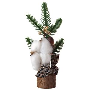 93-3631 Δεντράκι σε Κορμό με Καρώ Φιόγκο 24cm , Χριστουγεννιάτικα