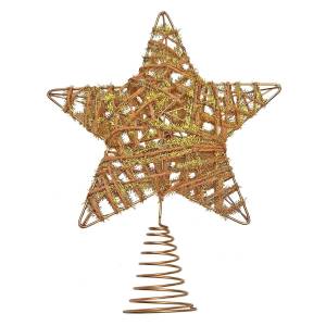 93-3753 Κορυφή Μεταλλική Σπιράλ Άστρο με Σχοινάκια 22x18cm , Χριστουγεννιάτικα