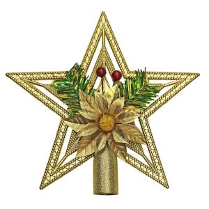 93-3756 Κορυφή Δέντρου Άστρο Χρυσό με Διακόσμηση 19cm , Χριστουγεννιάτικα