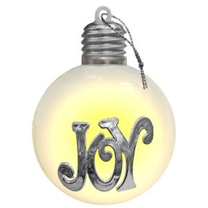 93-3781 Μπάλα Xmas με φως & Ασημί Αξεσουάρ ø8cm , Χριστουγεννιάτικα