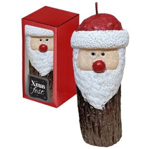 93-3825 Κερί Άγιος Βασίλης σε Κορμό 15x7cm , Χριστουγεννιάτικα