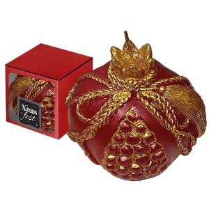 93-3826 Κερί Ρόδι Χριστουγέννων 9cm , Χριστουγεννιάτικα