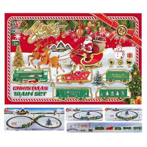 93-3858 Τρένο Χριστουγεννιάτικο Μπαταρίας Επιδαπέδιο 46x29x4cm ράγες=60cm , Χριστουγεννιάτικα