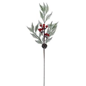 93-3879 Κλαδί με γκι & Κουκουνάρι 72cm , Χριστουγεννιάτικα