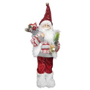 93-3899 Άγιος Βασίλης Αληθοφανής με Πουλόβερ 60cm , Χριστουγεννιάτικα