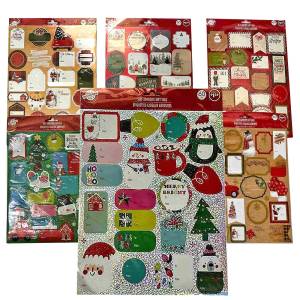 93-3903 Ευχετήρια Αυτοκόλλητα Χριστουγέννων για Δώρα σετ=60τεμ 24x28,5cm , Χριστουγεννιάτικα