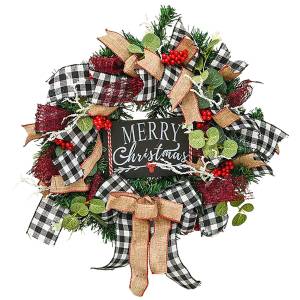 93-3947 Στεφάνι Χριστουγεννιάτικο Πίνακας Merry Christmas ø30cm , Χριστουγεννιάτικα