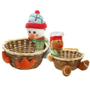 93-3959 Καλάθι με Χριστουγεννιάτικη Φιγούρα ø18 x Y:17cm , Χριστουγεννιάτικα