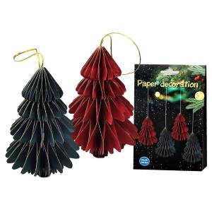 93-4019 Δέντρο Χάρτινο 3D Πτυσσόμενο Κρεμαστό 15x10cm , Χριστουγεννιάτικα