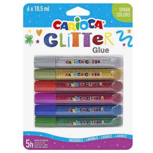 96-619 Κόλα Glitter Classic σετ=6τεμ Carioca 6x10.5ml , Σχολικά