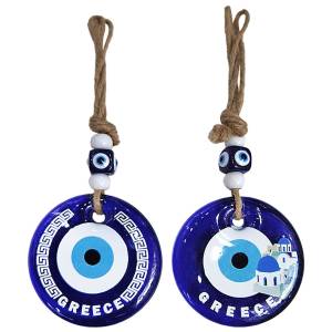 96-913 Γούρι Μάτι Greece με Σπίτι & Μπίλιες Φ7,5cm Υ:21cm , Ψιλικά