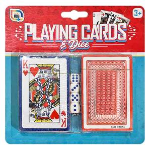 96-940 2 Τράπουλες Μονές και 4 Ζάρια σετ=6τεμ 17x17cm , Χριστουγεννιάτικα