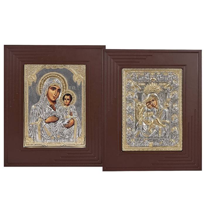 12-1390 Θρησκευτική Εικόνα Χρυσό Κάδρο Γίγας Ξύλο-Μέταλλο 47x39cm χονδρική, Δώρα χονδρική