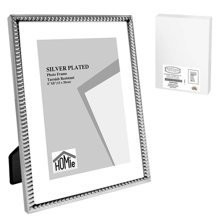 12-2061 Κορνίζα Επάργυρη Λεπτή Πλέξη 15x20cm χονδρική, Δώρα χονδρική