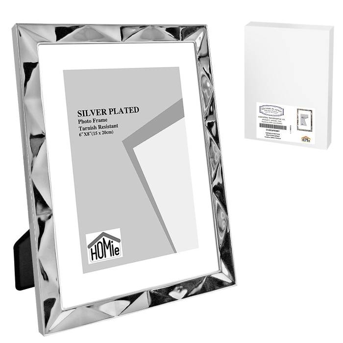 12-2067 Κορνίζα Επάργυρη Πολύγωνο Σχέδιο 15x20cm χονδρική, Δώρα χονδρική