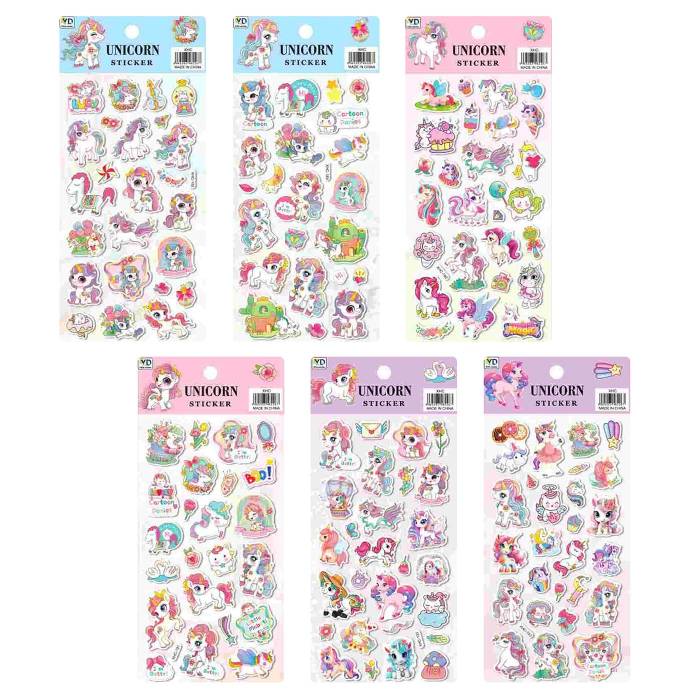 18-1960 Αυτοκόλλητα Puffy Μονόκερος 22x10cm χονδρική, Σχολικά χονδρική