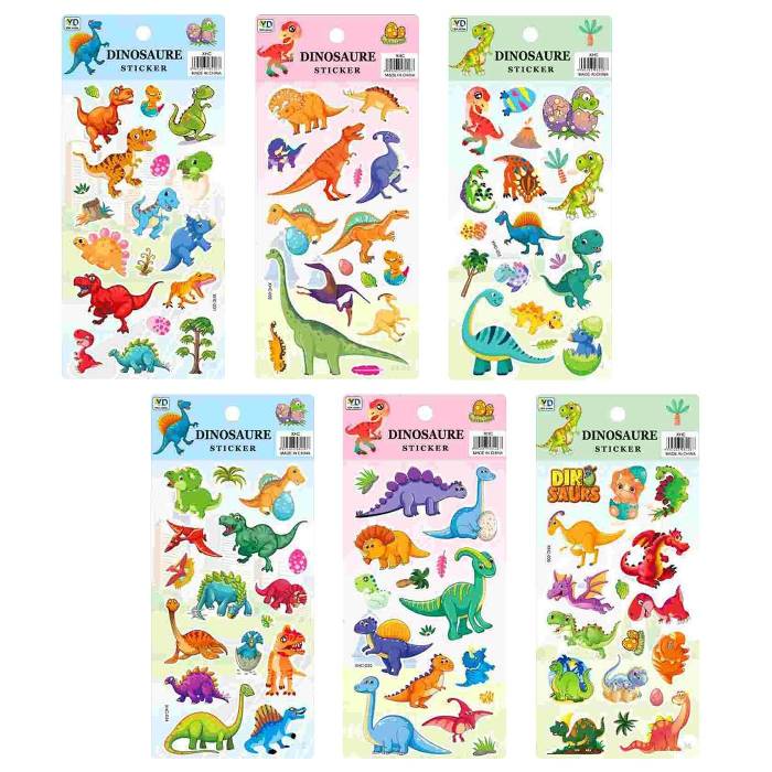 18-1961 Αυτοκόλλητα Puffy Δεινόσαυροι 22x10cm χονδρική, Σχολικά χονδρική