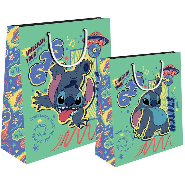 19-389 Τσάντα Δώρου Χάρτινη Lilo & Stitch (45cm) 45x33x12cm χονδρική, Ψιλικά χονδρική