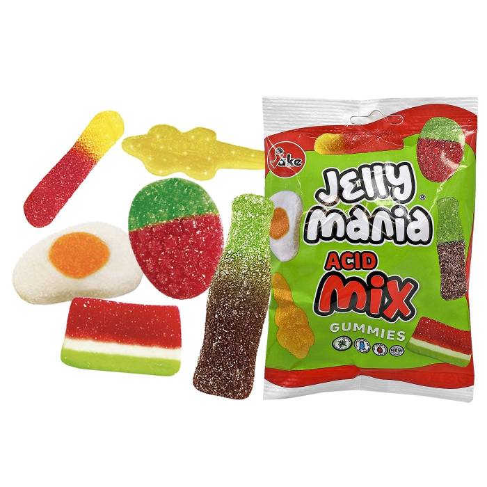24-162 Ζελίνια Jelly Mania Acid mix Σακ=100g χονδρική, Τρόφιμα χονδρική
