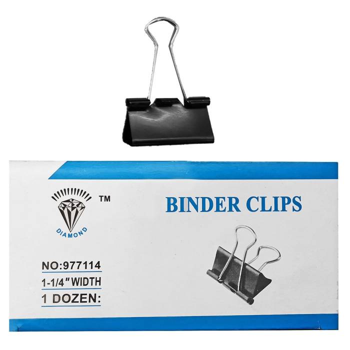 50-2207 Κλιπς Μαύρα Πιάστρες πακ=12τεμ 32mm χονδρική, Σχολικά χονδρική