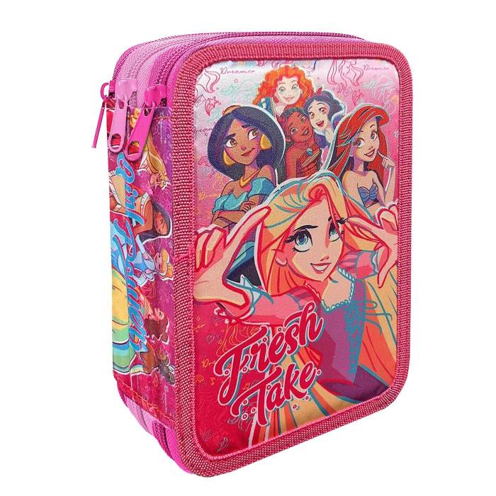 50-2794 Κασετίνα Γεμάτη Τριπλή Princess 19,5x12,5x7cm χονδρική, Σχολικά χονδρική