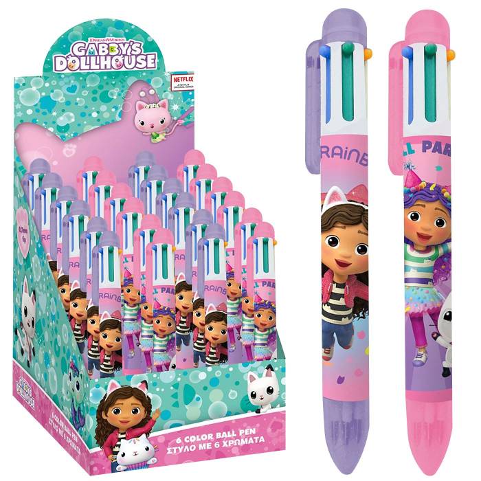 50-3340 Στυλό 6 Χρωμάτων Gabbys Dollhouse  χονδρική, Σχολικά χονδρική