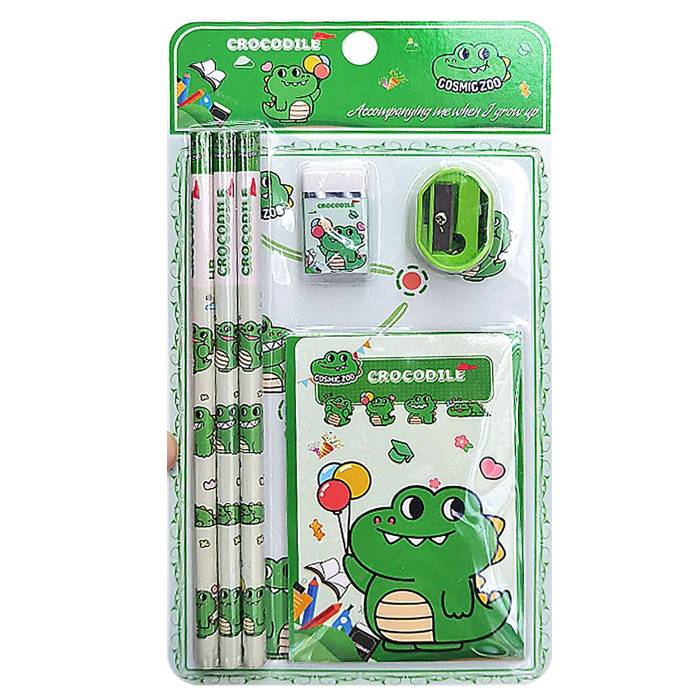50-3425 Σχολικό σετ=6τεμ Κροκόδειλος 23x12cm χονδρική, Σχολικά χονδρική