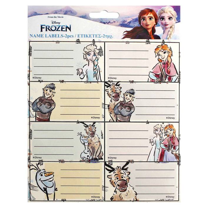 50-3529 Ετικέτες Frozen  σετ=2φύλλα 16 Ετικέτες 15x20cm χονδρική, Σχολικά χονδρική