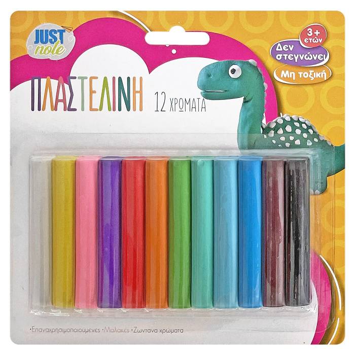 50-881 Πλαστελίνη σετ=12χρωματα 200g net χονδρική, Σχολικά χονδρική