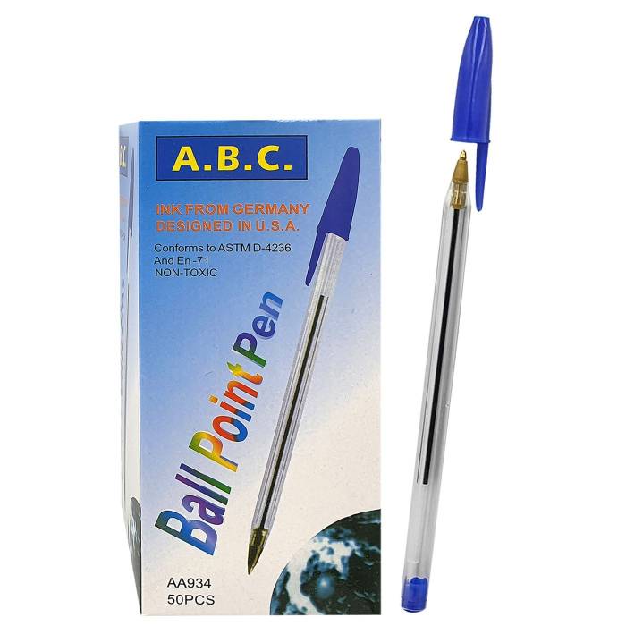 60-15 Στυλό Κλασσικό Διάφανο Ballpoint Μπλε 1mm  χονδρική, Σχολικά χονδρική