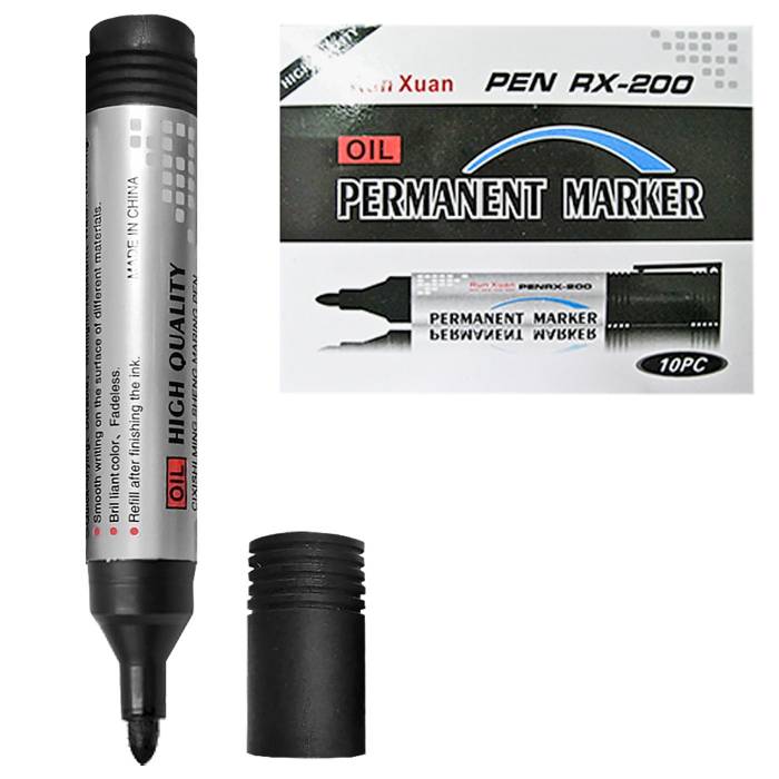 60-508 Μαρκαδόρος Ανεξίτηλος Μαύρος 12,5x1,8cm χονδρική, Σχολικά χονδρική