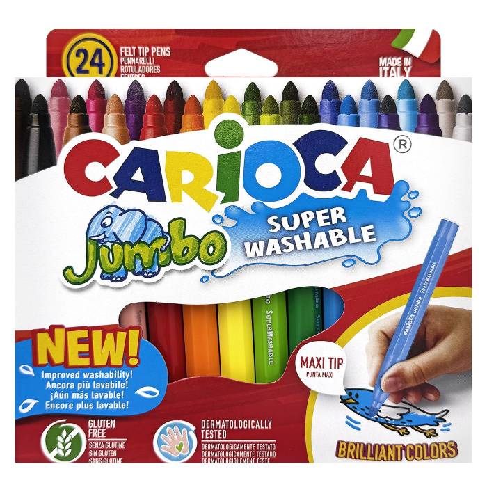 60-557 Μαρκαδόροι Carioca Jumbo 6mm σετ=24 Χρώματα  χονδρική, Σχολικά χονδρική