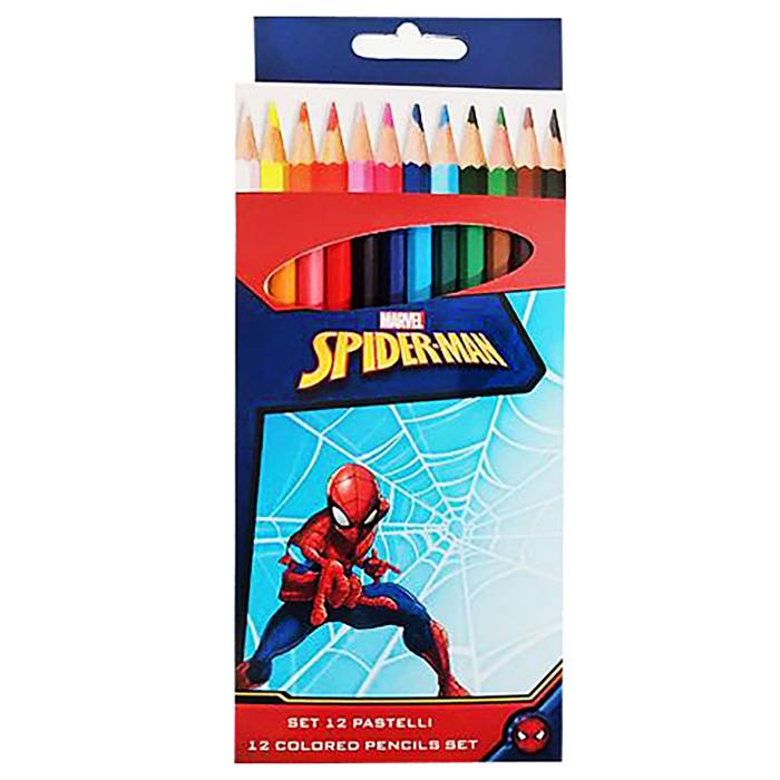 60-839 Ξυλομπογιές σετ=12 Χρώματα Spiderman  χονδρική, Σχολικά χονδρική
