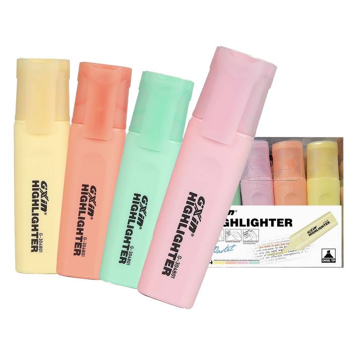 60-852 Μαρκαδόροι Υπογραμμίσεως Gxin Σετ=4 Χρώματα Παστέλ  χονδρική, Σχολικά χονδρική