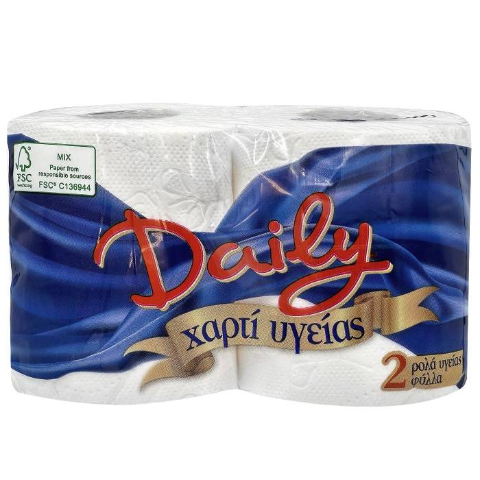 7-31 Χαρτί Υγείας Daily 2 Φύλλων πακ=2 Ρολά 63gr χονδρική, Είδη Σπιτιού χονδρική
