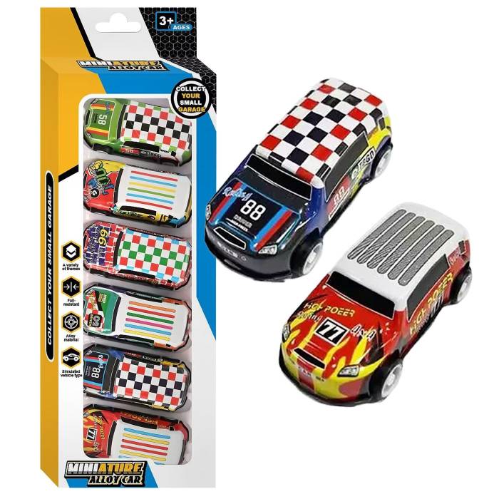 70-2368 Μίνι Αυτοκινητακια Pull Back σε Εξάδα 9x26x2.5cm χονδρική, Παιχνίδια χονδρική