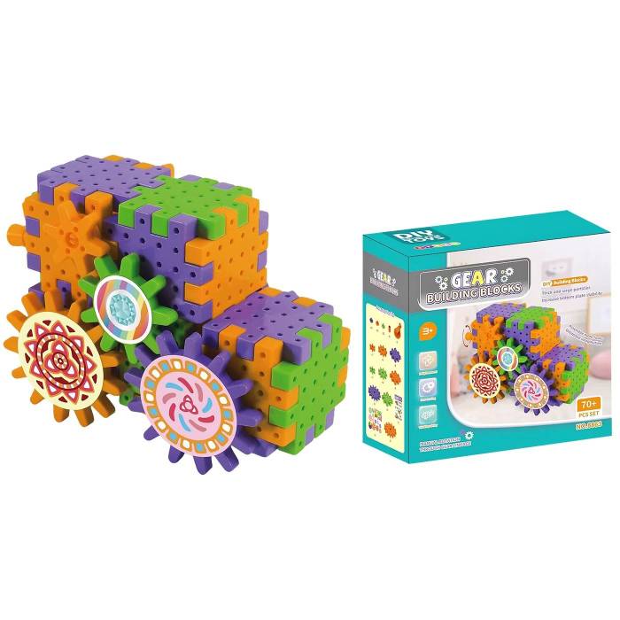 75-438 Τουβλάκια Γρανάζια Φορτηγό 70 τεμ 19x19x9cm χονδρική, Παιχνίδια χονδρική