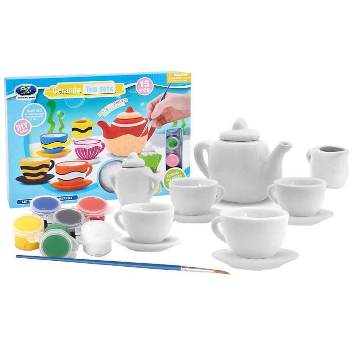 77-1297 Κεραμικό σετ Τσαγιού Χρωματισμού 15τεμ 29x20x5cm χονδρική, Παιχνίδια χονδρική