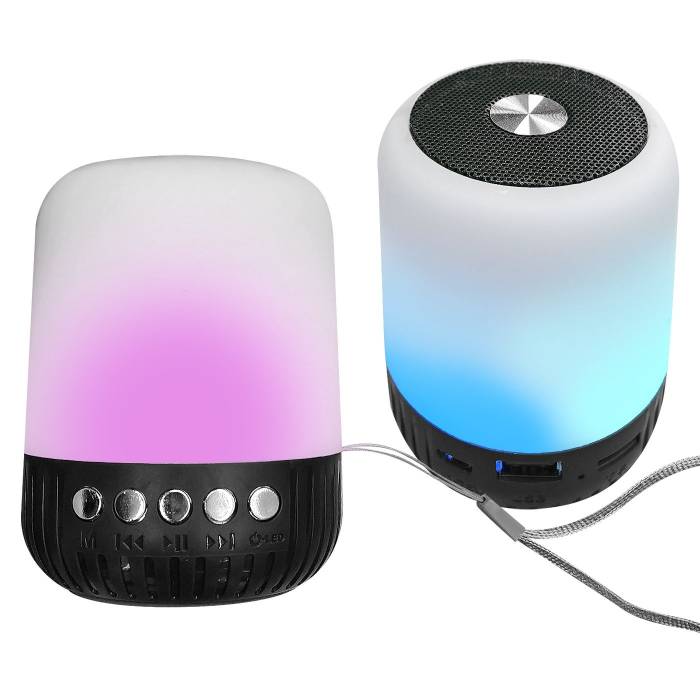 88-492 Ηχείο Bluetooth Κυλινδρικό Μικρό με φως 9x7cm χονδρική, Ψιλικά χονδρική