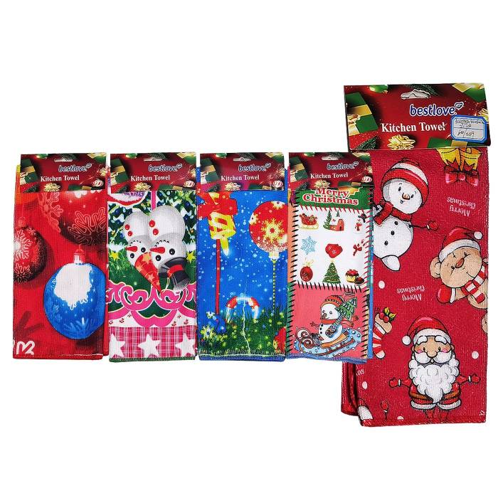 93-1358 Πετσέτα Κουζίνας Xmas 60x40cm χονδρική, Χριστουγεννιάτικα χονδρική