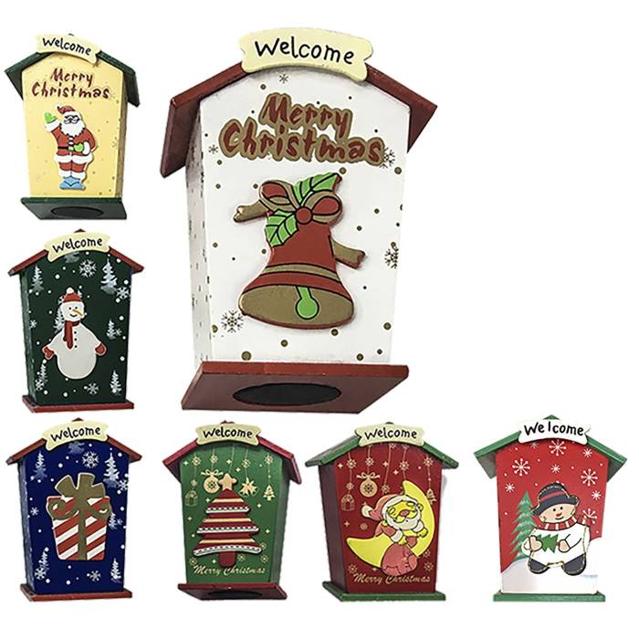 93-1574 Κουμπαράς Ξύλινος Σπίτι 11,5x9x6cm χονδρική, Χριστουγεννιάτικα χονδρική