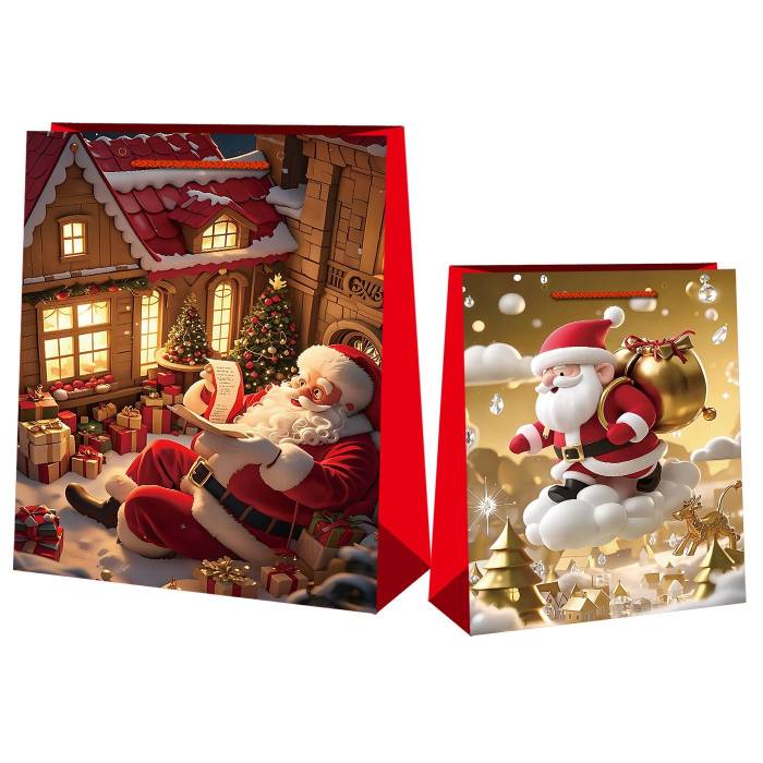 93-1809 Τσάντα Δώρου Χριστουγέννων 14x11x6cm χονδρική, Χριστουγεννιάτικα χονδρική