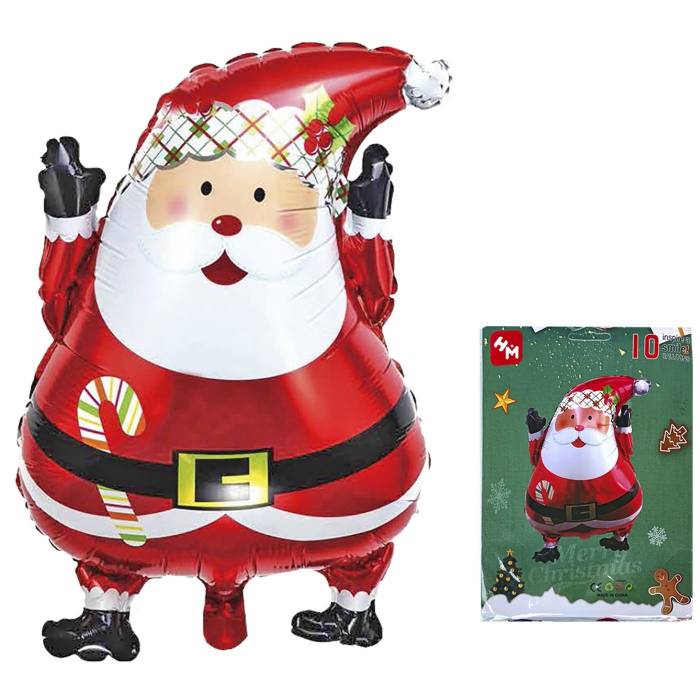 93-2669 Μπαλόνι Μεταλλιζέ Άγιος Βασίλης 62x45cm χονδρική, Χριστουγεννιάτικα χονδρική