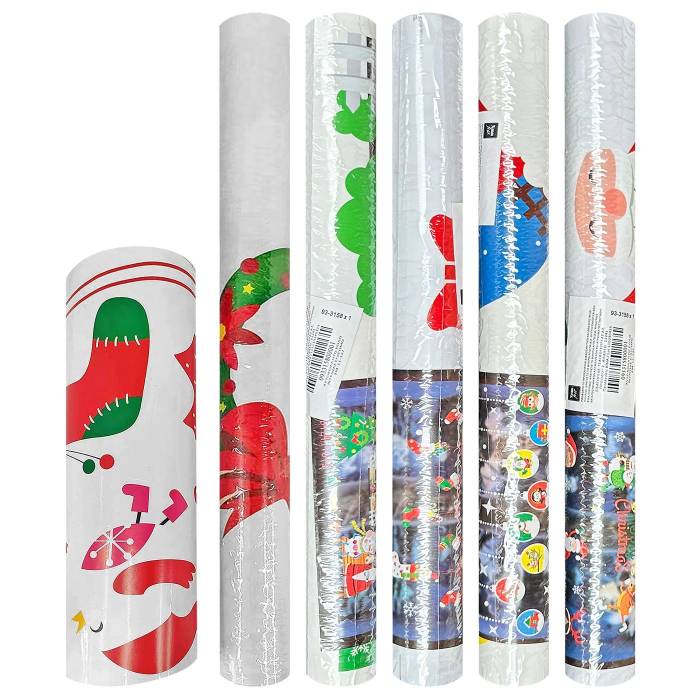 93-3158 Αυτοκόλλητο Ρολό Βιτρίνας Έγχρωμο 50x35cm χονδρική, Χριστουγεννιάτικα χονδρική