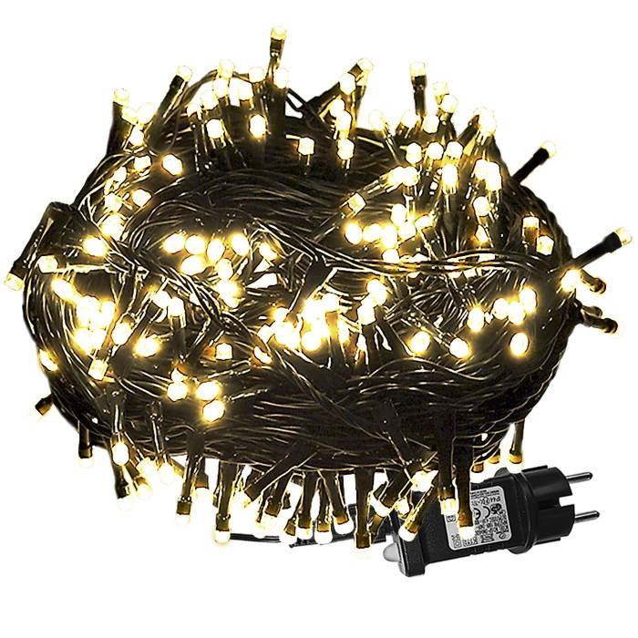 93-3470 105 Λαμπάκια LED Λευκό Θερμό σε Σειρά με Προγράμματα IP44 8,25m χονδρική, Χριστουγεννιάτικα χονδρική