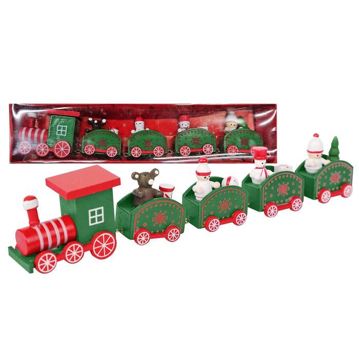 93-3590 Τραινάκι Ξύλινο Χριστουγεννιάτικο 25x5,5cm χονδρική, Χριστουγεννιάτικα χονδρική