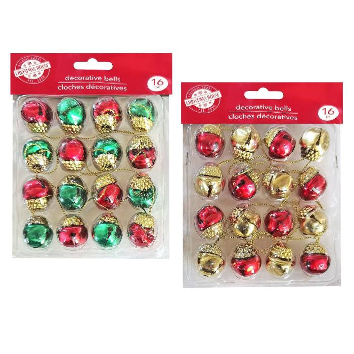 93-3594 Καμπανάκια Σχέδιο Κουκουνάρι σετ=16τεμ 2x2cm χονδρική, Χριστουγεννιάτικα χονδρική