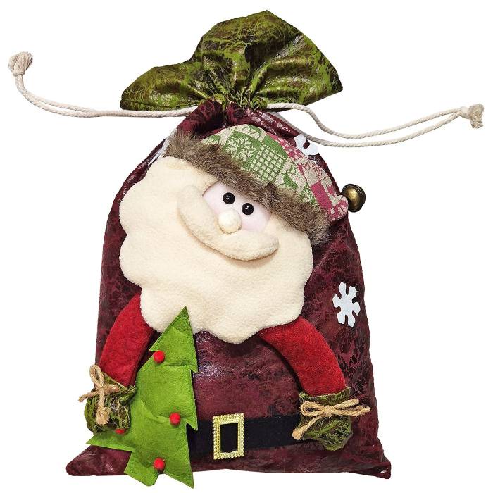 93-3711 Σάκος Άγιος Βασίλης με Κουδούνι 55x35cm χονδρική, Χριστουγεννιάτικα χονδρική