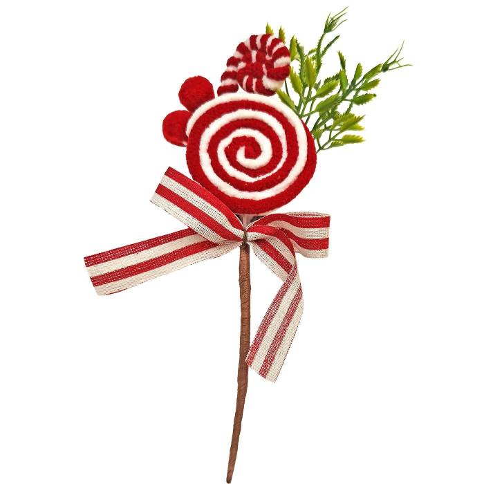 93-3736 Κλαδί με Γλυφιτζούρι & Φιόγκο 29cm χονδρική, Χριστουγεννιάτικα χονδρική