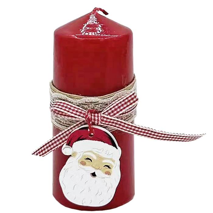 93-3828 Κερί Κολώνα με Άγιο Βασίλη 12x5cm χονδρική, Χριστουγεννιάτικα χονδρική